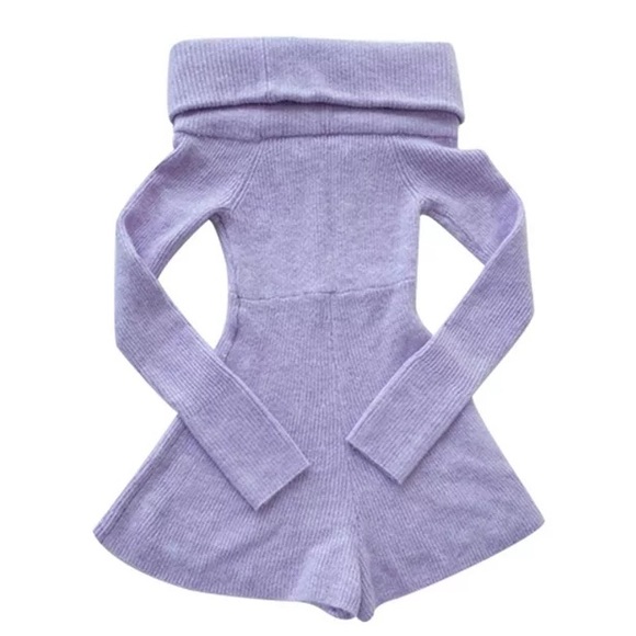 NWOT Urban Outfitters off shoulder romper size L lilac - Picture 6 of 12